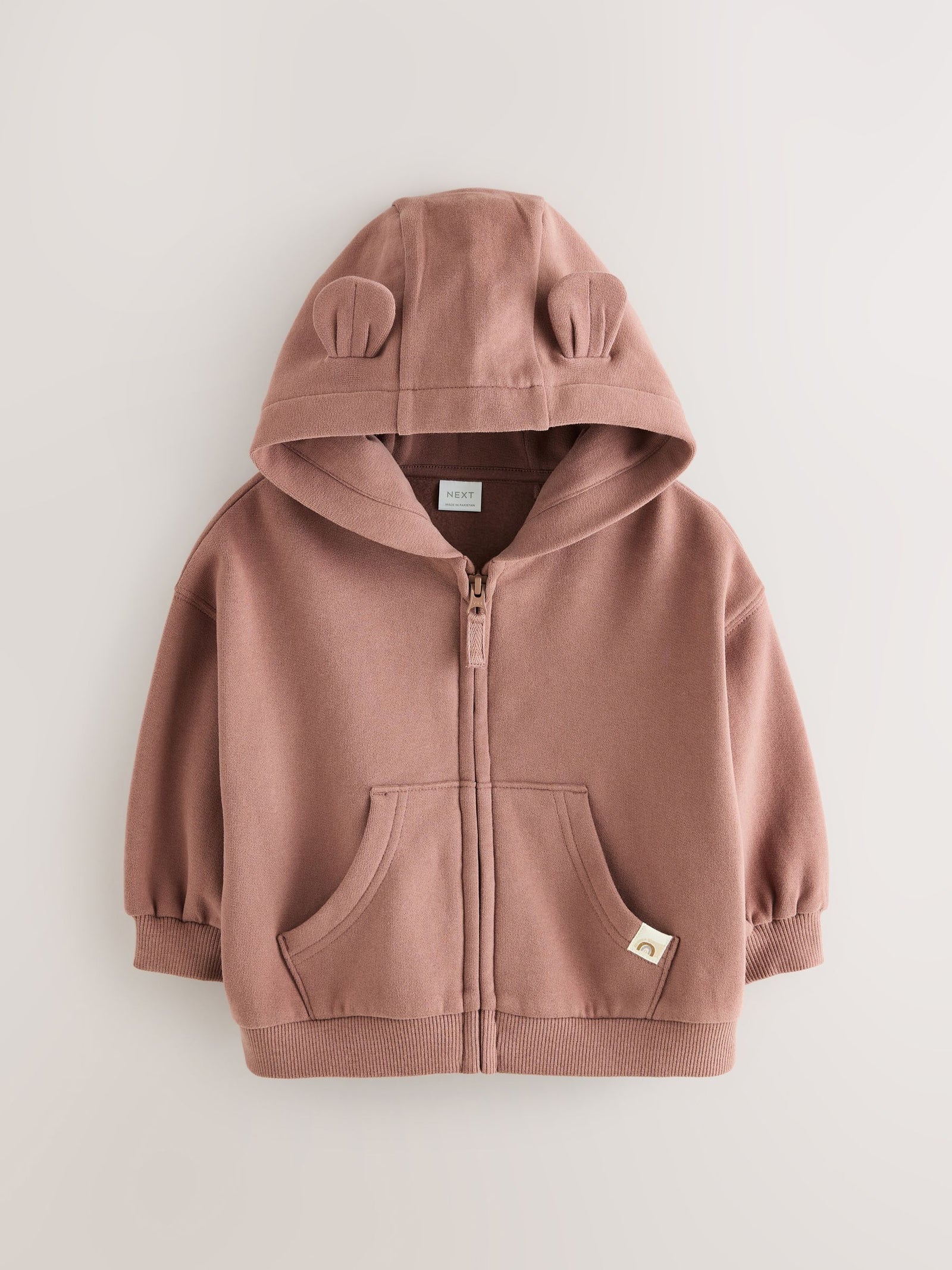 Mocha Brown Zip Through Hoodie (3mths-7yrs)