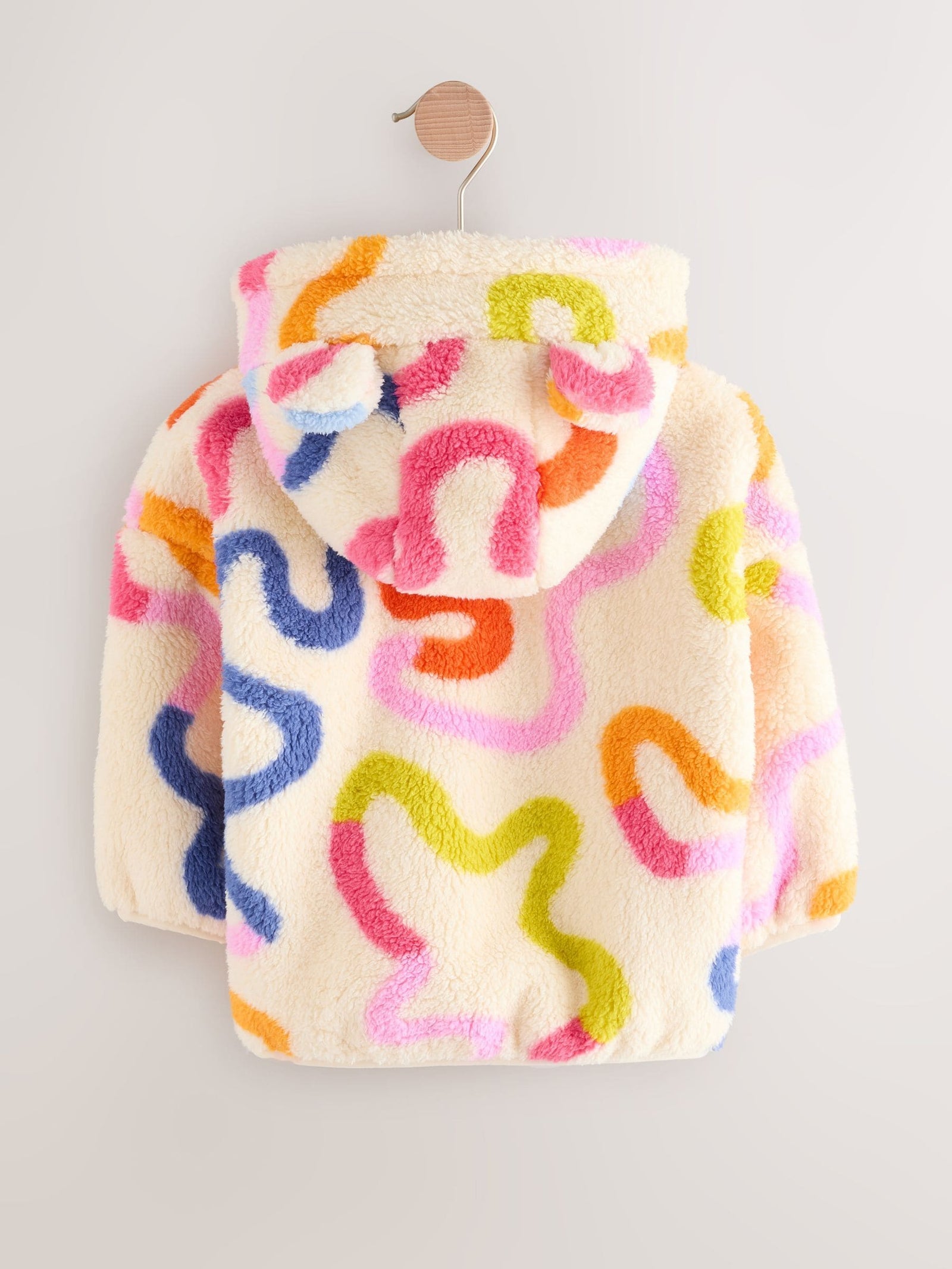 Cream Rainbow Squiggle Zip Through Fleece (3mths-7yrs)