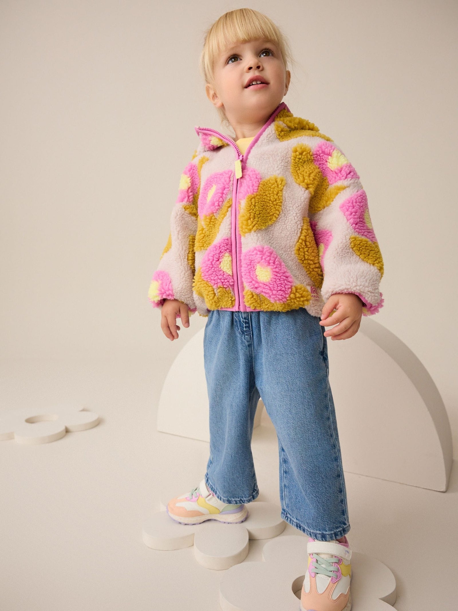 Lilac Flower Print Zip Through Fleece (3mths-7yrs)