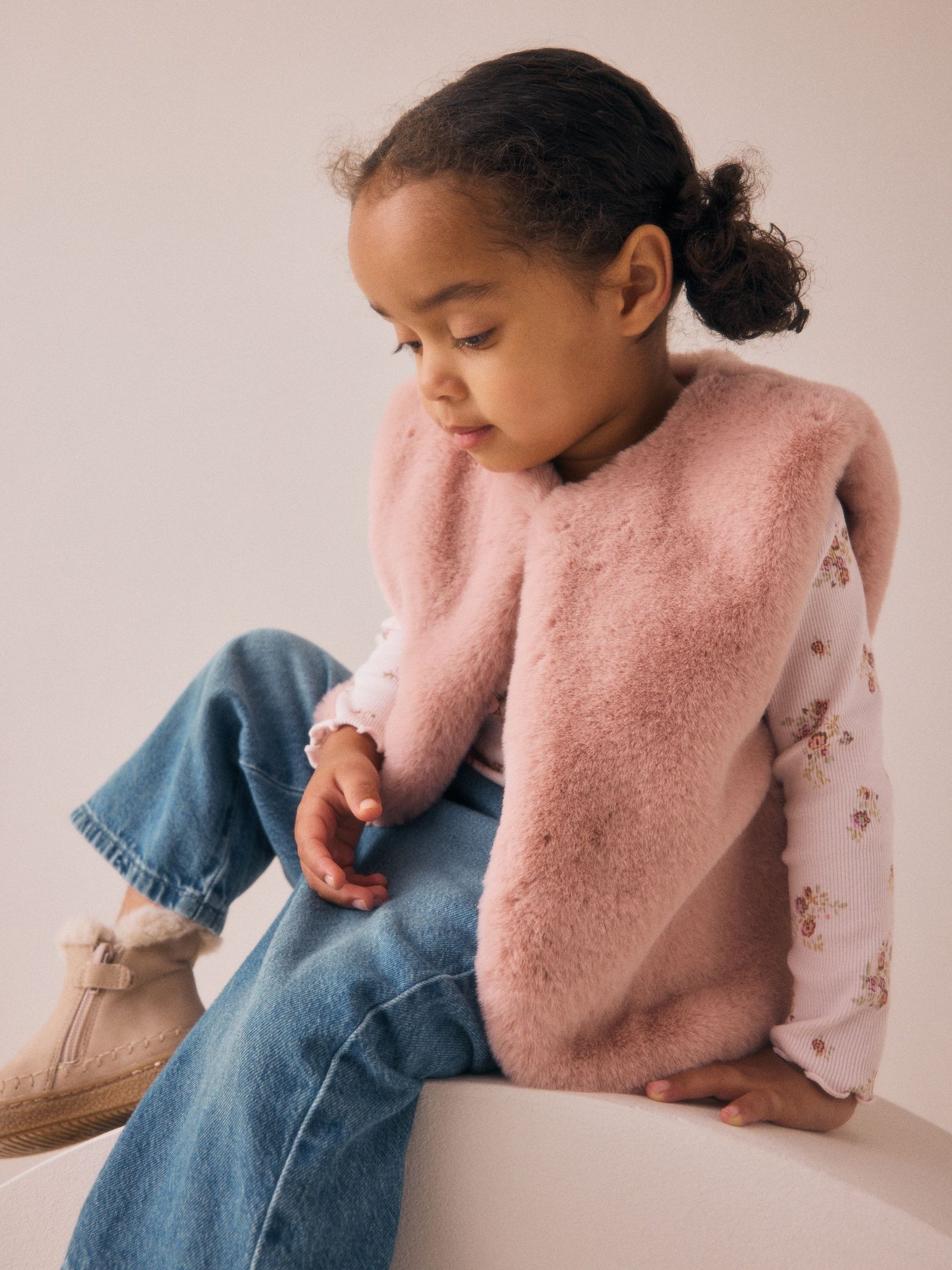 Pink Faux Fur Gilet (3mths-7yrs)
