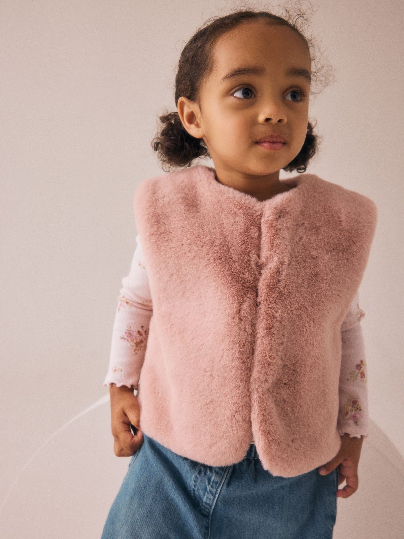 Pink Faux Fur Gilet (3mths-7yrs)