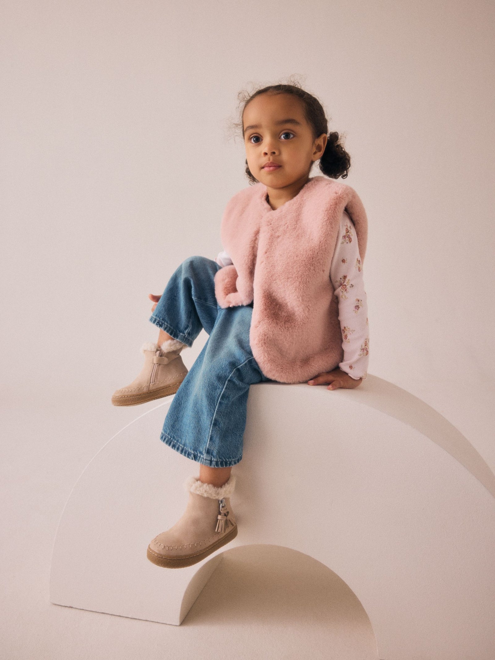 Pink Faux Fur Gilet (3mths-7yrs)