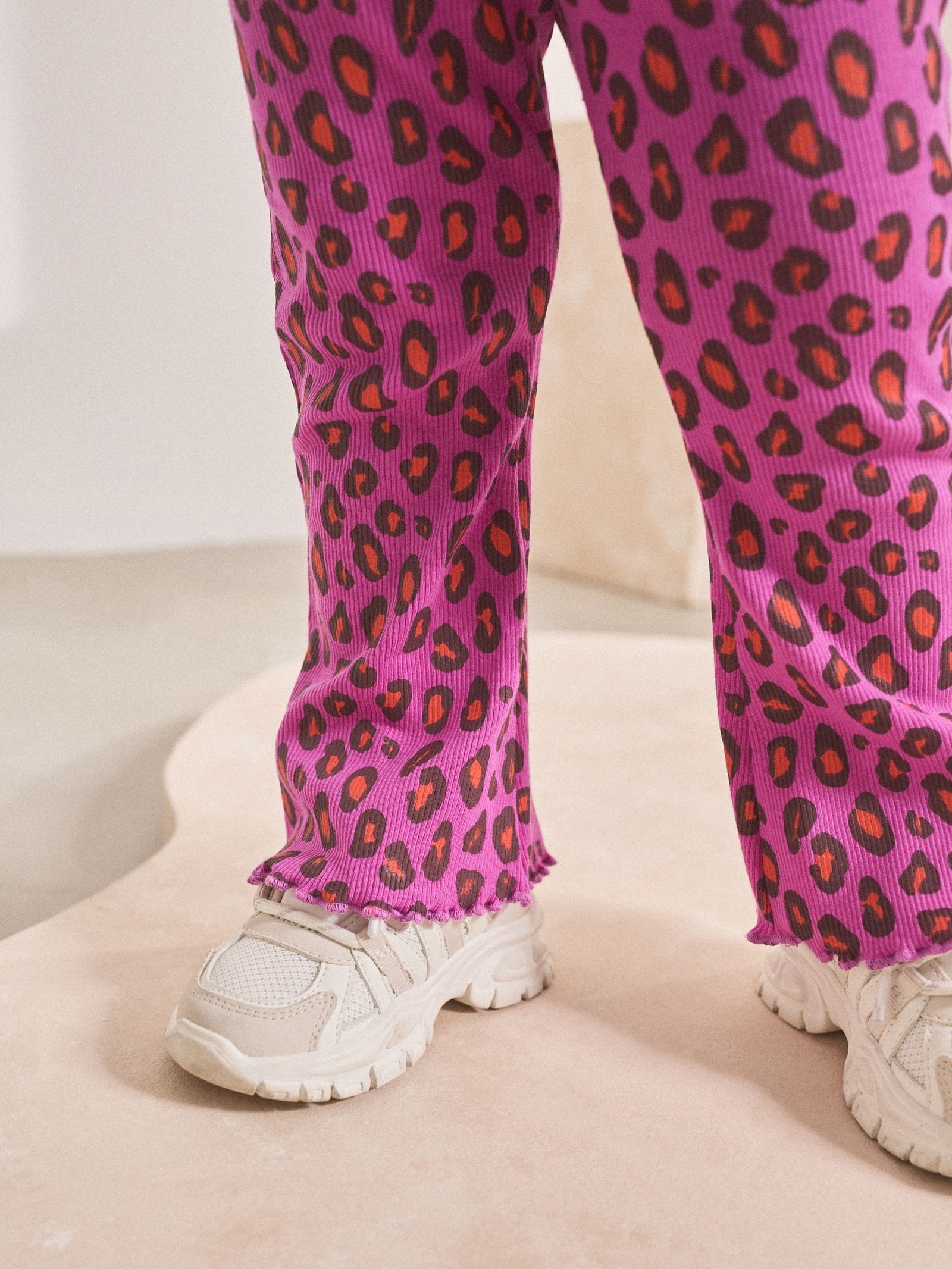 Pink Heart Animal Print Sweatshirt & Flare Leggings Set (3mths-7yrs)
