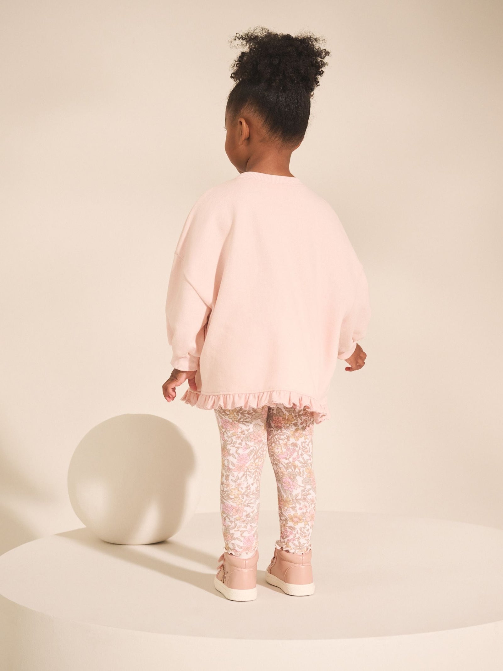 Pink Floral Fairy Frill Hem Sweatshirt & Leggings Set (3mths-7yrs)
