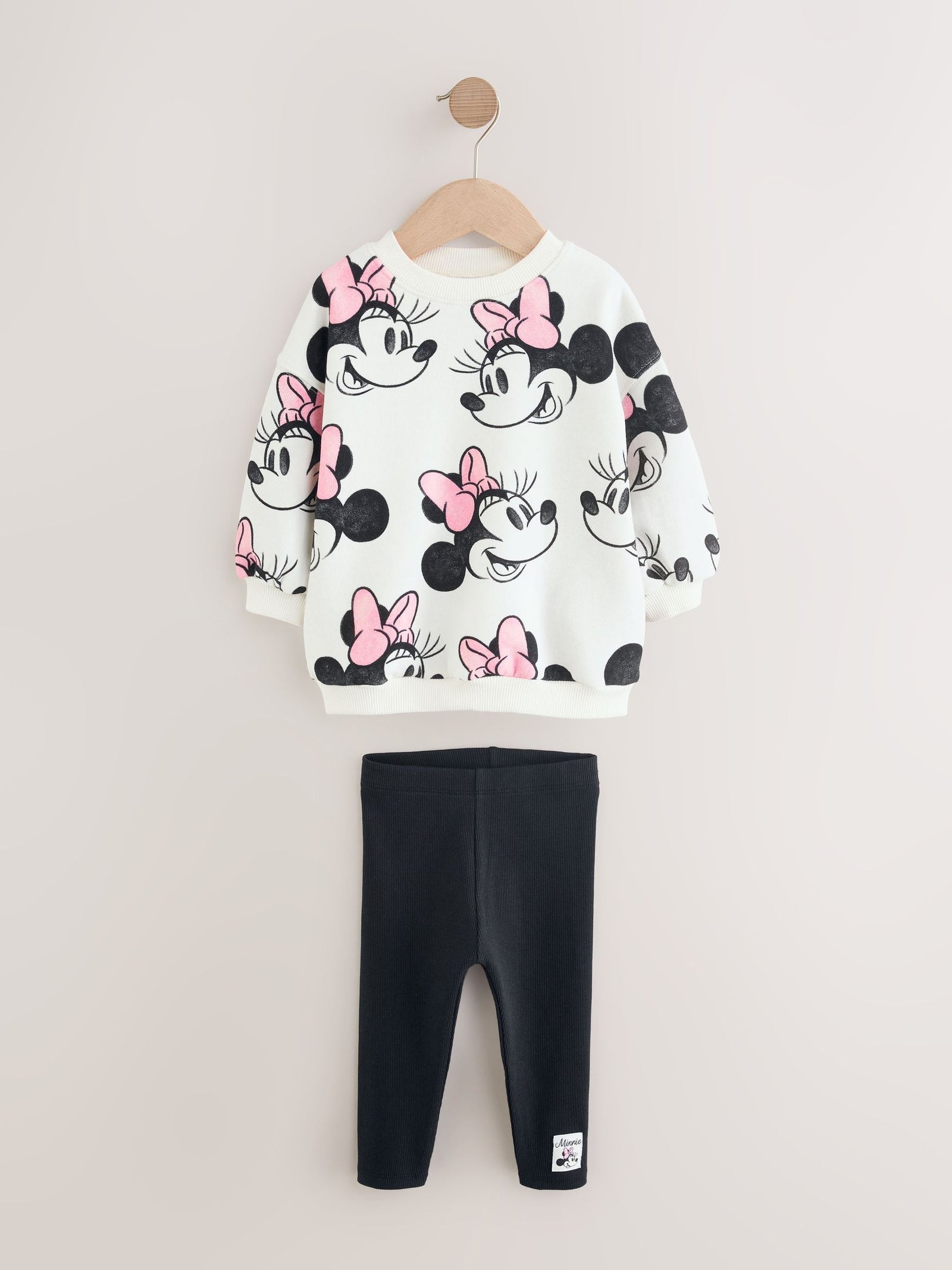 Cream Disney Minnie Mouse Sweatshirt & Leggings Set (3mths-7yrs)