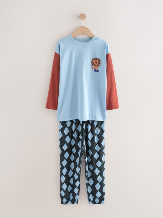 Blue/Brown Dinosaur Oversized Pyjamas 3 Pack (9mths-10yrs)