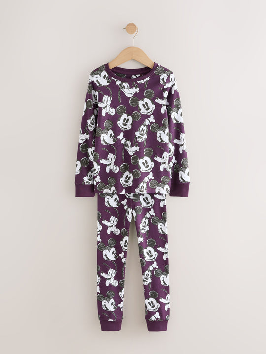 Green/Ecru Mickey Mouse Snuggle Pyjamas 3 Pack (9mths-10yrs)