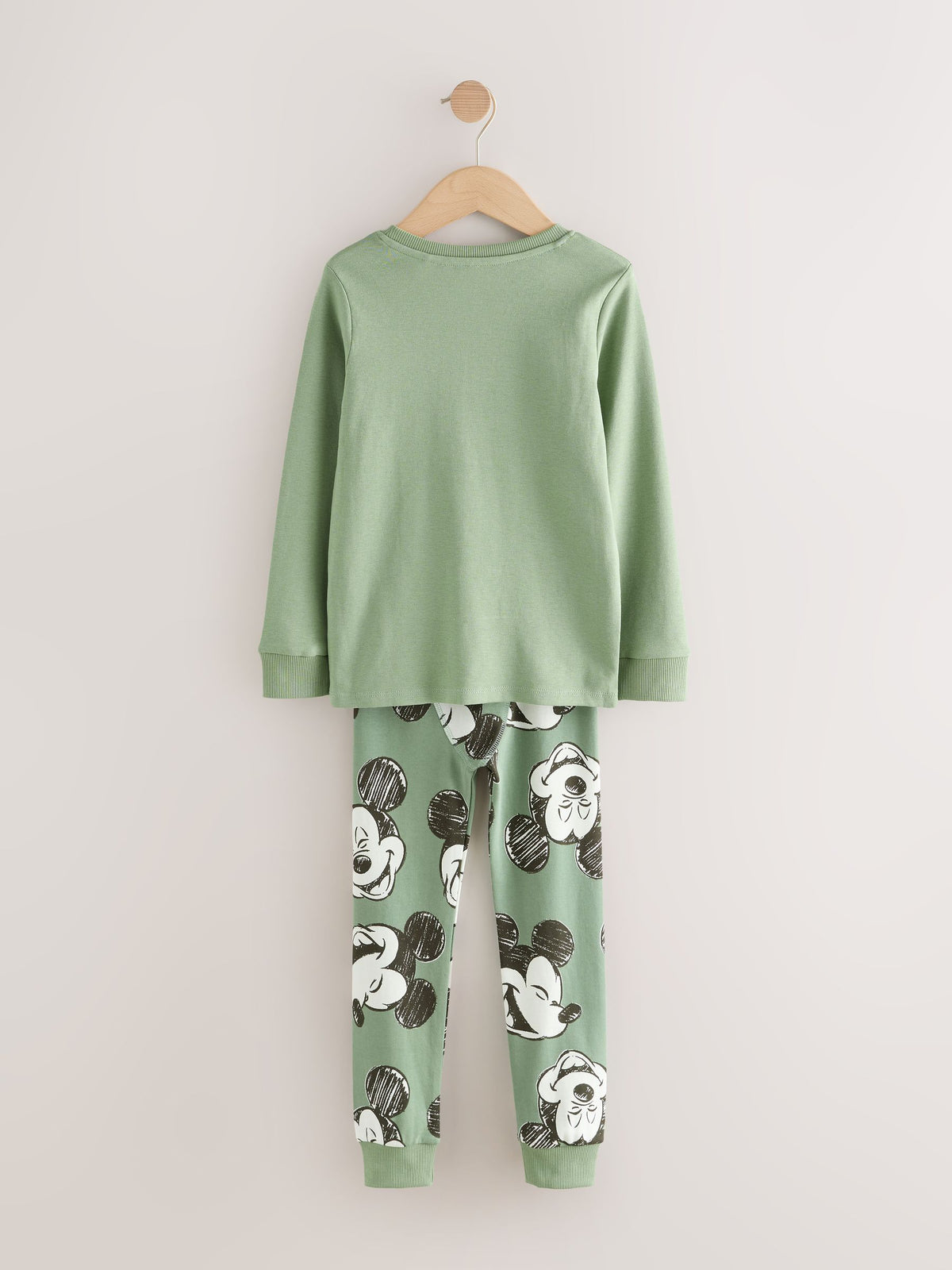 Green/Ecru Mickey Mouse Snuggle Pyjamas 3 Pack (9mths-10yrs)