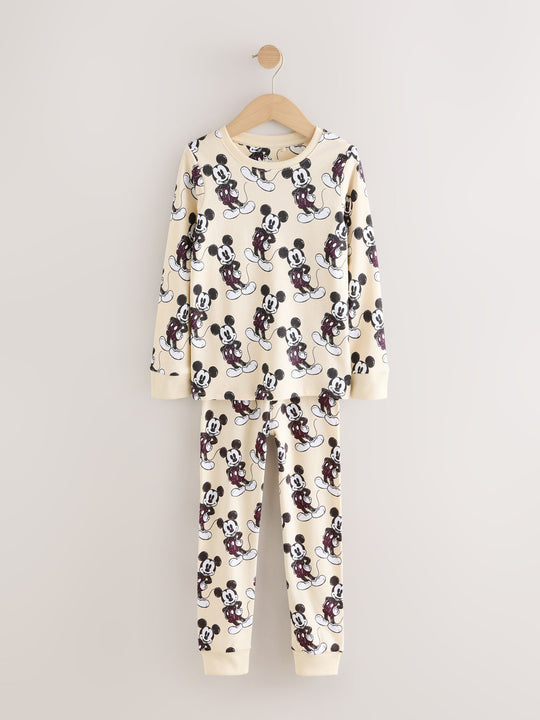Green/Ecru Mickey Mouse Snuggle Pyjamas 3 Pack (9mths-10yrs)