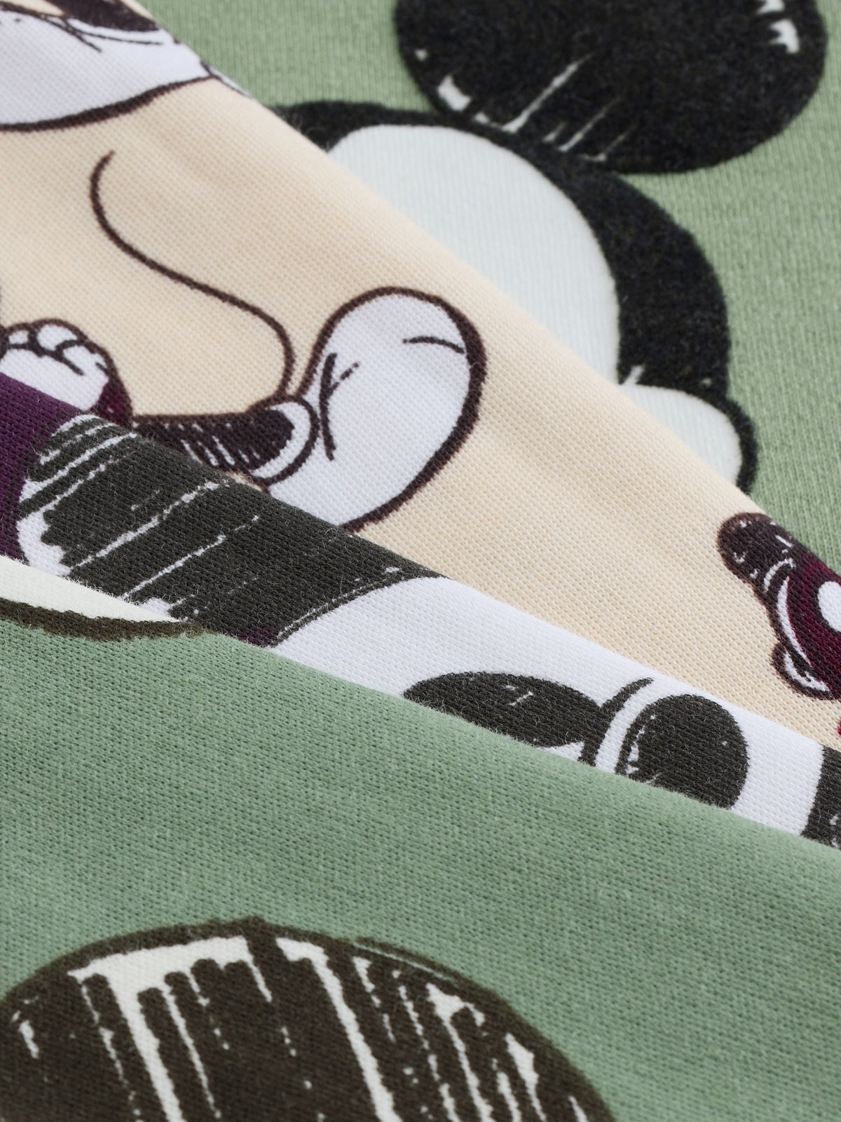 Green/Ecru Mickey Mouse Snuggle Pyjamas 3 Pack (9mths-10yrs)