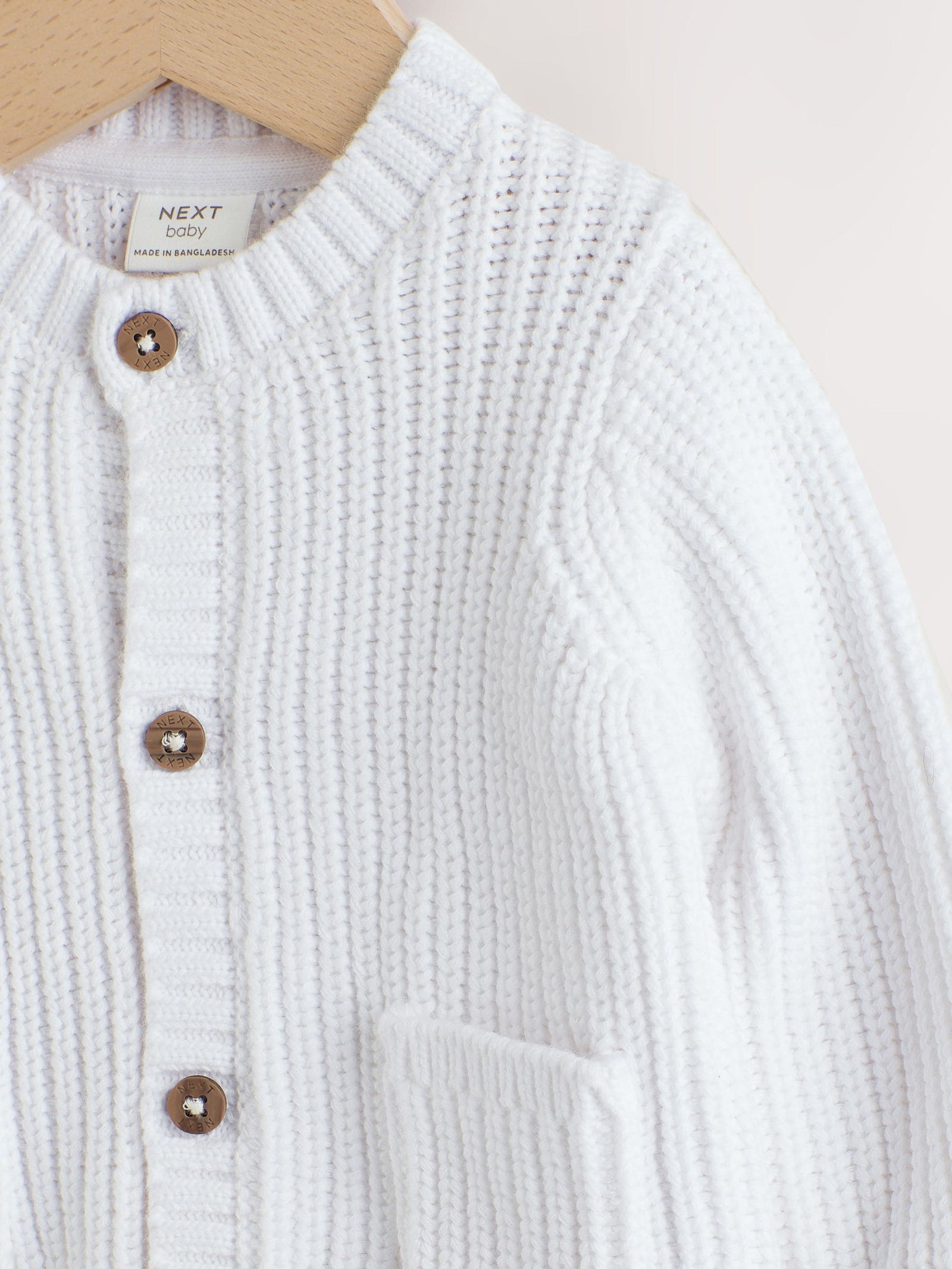 White Born In 2026 Baby Cardigan