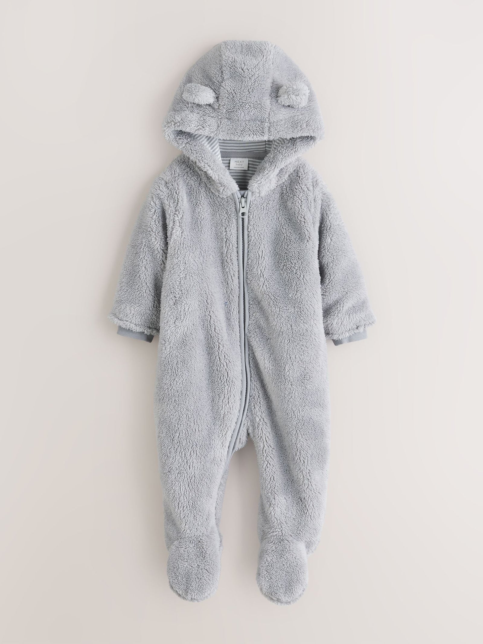 Grey Fleece Baby Pramsuit