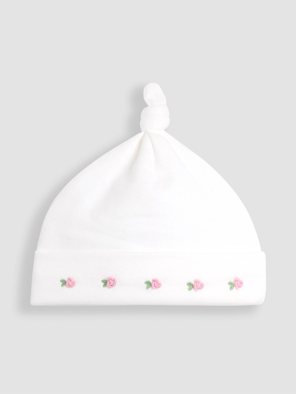 JoJo Maman Bébé Cream Cotton Collared 2-Piece Embroidered Sleepsuit and Hat Set