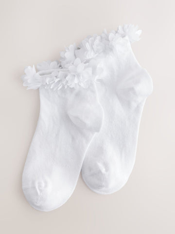 White 2 Pack Cotton Rich Bridesmaid Ankle Socks
