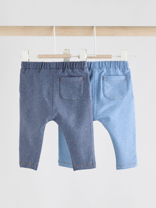 Blue Baby Leggings 2 Pack (0mths-2yrs)