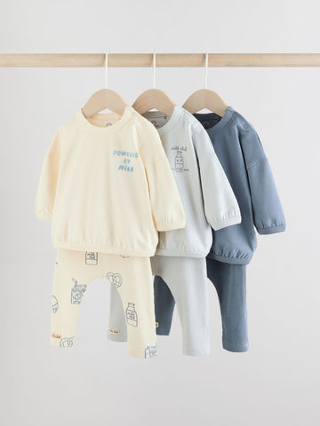 Blue Milk Club Tops and Leggings 6 Piece Baby Set (0mths-3yrs)