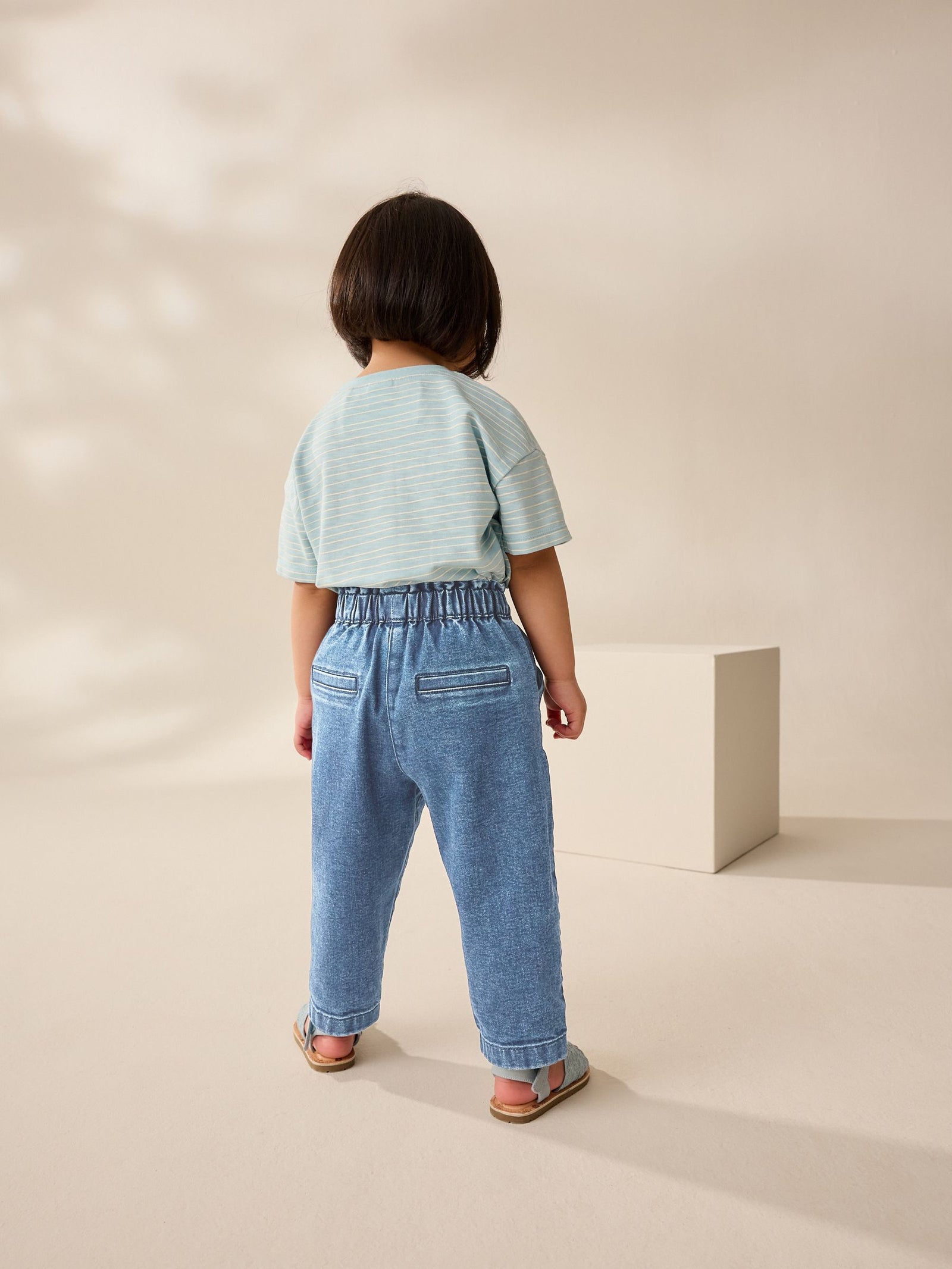 Light Wash Tie Waist Jeans (3mths-7yrs)