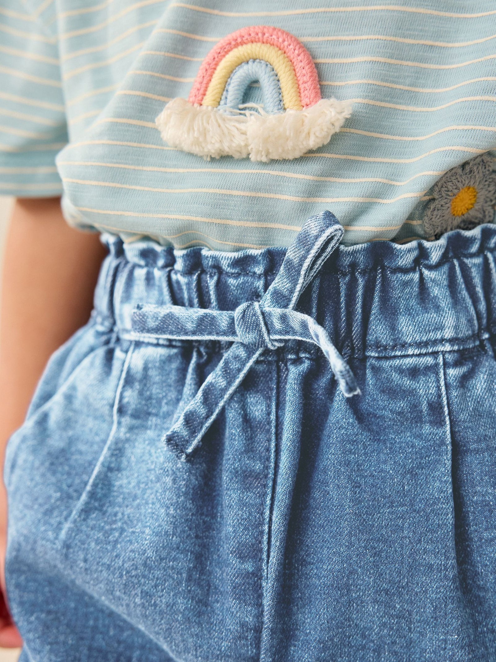 Light Wash Tie Waist Jeans (3mths-7yrs)