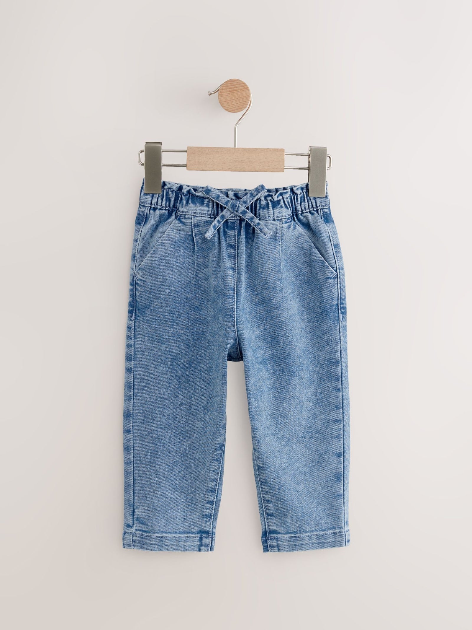 Light Wash Tie Waist Jeans (3mths-7yrs)