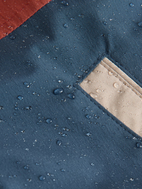 Navy/Red Colourblock Waterproof Borg Lined Parka Coat (3mths-7yrs)