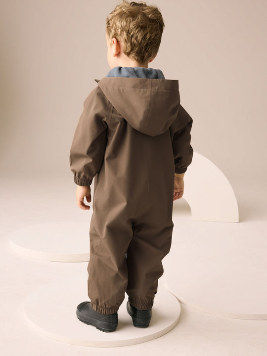 Brown Waterproof Fleece Lined Puddlesuit (3mths-7yrs)