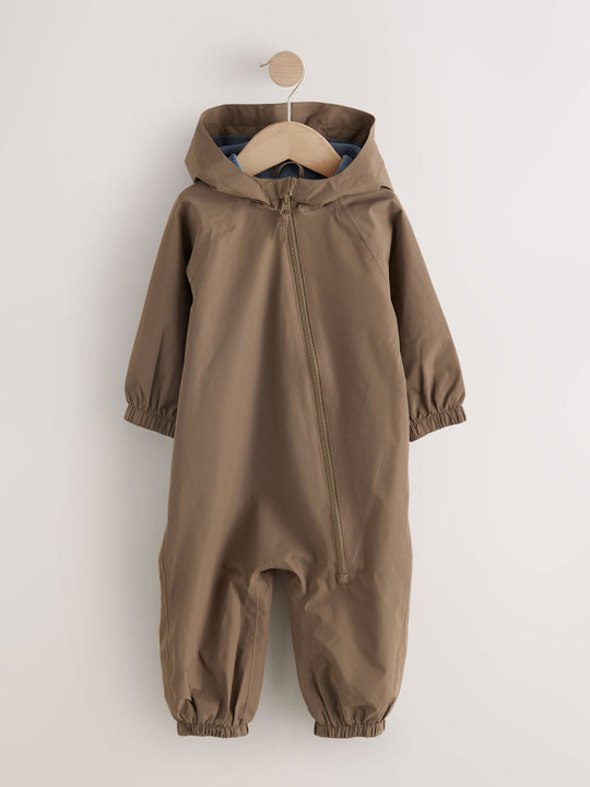 Brown Waterproof Fleece Lined Puddlesuit (3mths-7yrs)