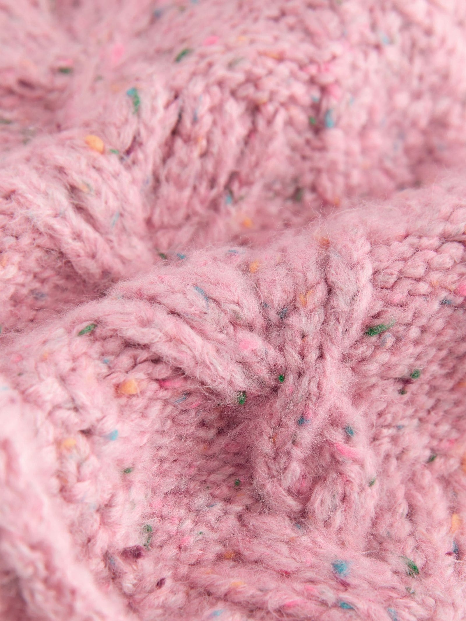 Pink Chunky Knit Bobble Cardigan (3mths-10yrs)