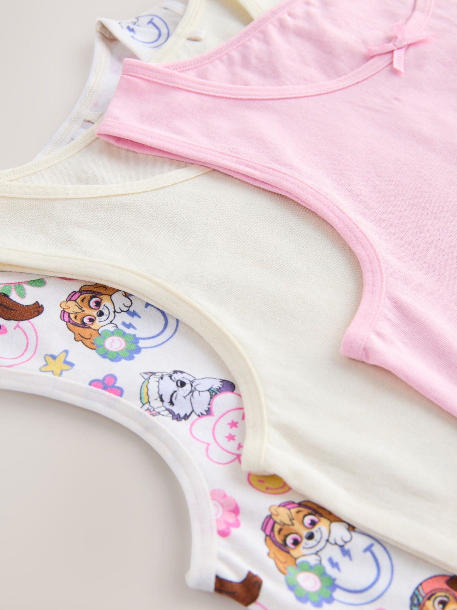Ecru/Pink Paw Patrol Vests 3 Pack (2-8yrs)
