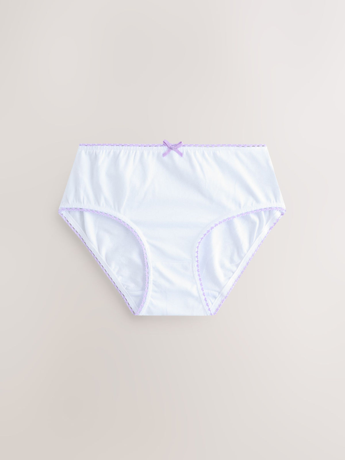 White Heart Contrast Lace Briefs 10 Pack (1.5-16yrs)