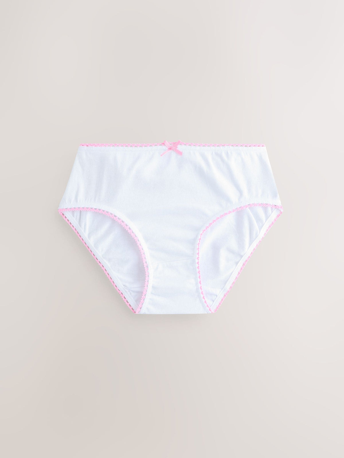 White Heart Contrast Lace Briefs 10 Pack (1.5-16yrs)