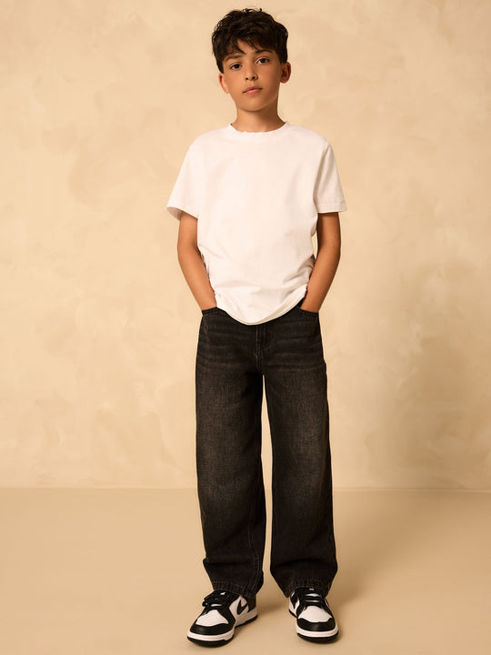 Washed Black Wide Fit Authentic Jeans (3-16yrs)