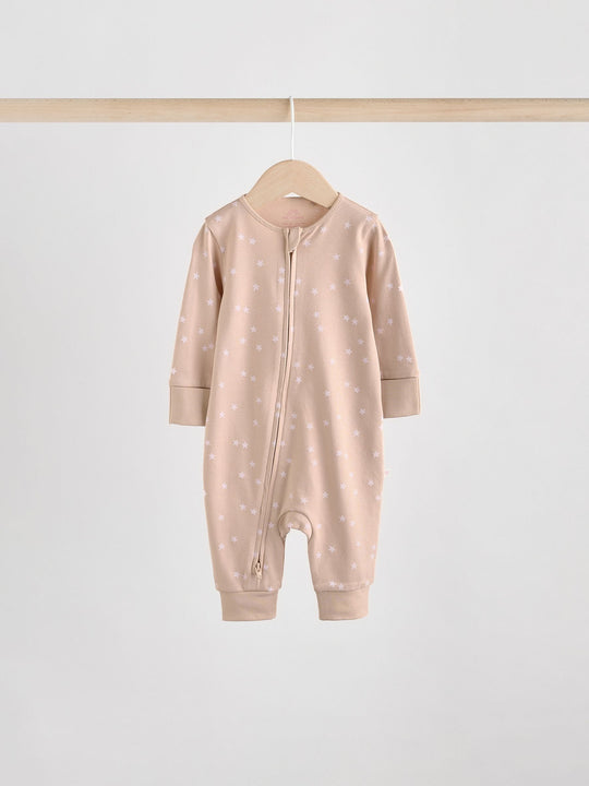 Pink 4 Pack Two Way Zip Baby Sleepsuits (0mths-3yrs)