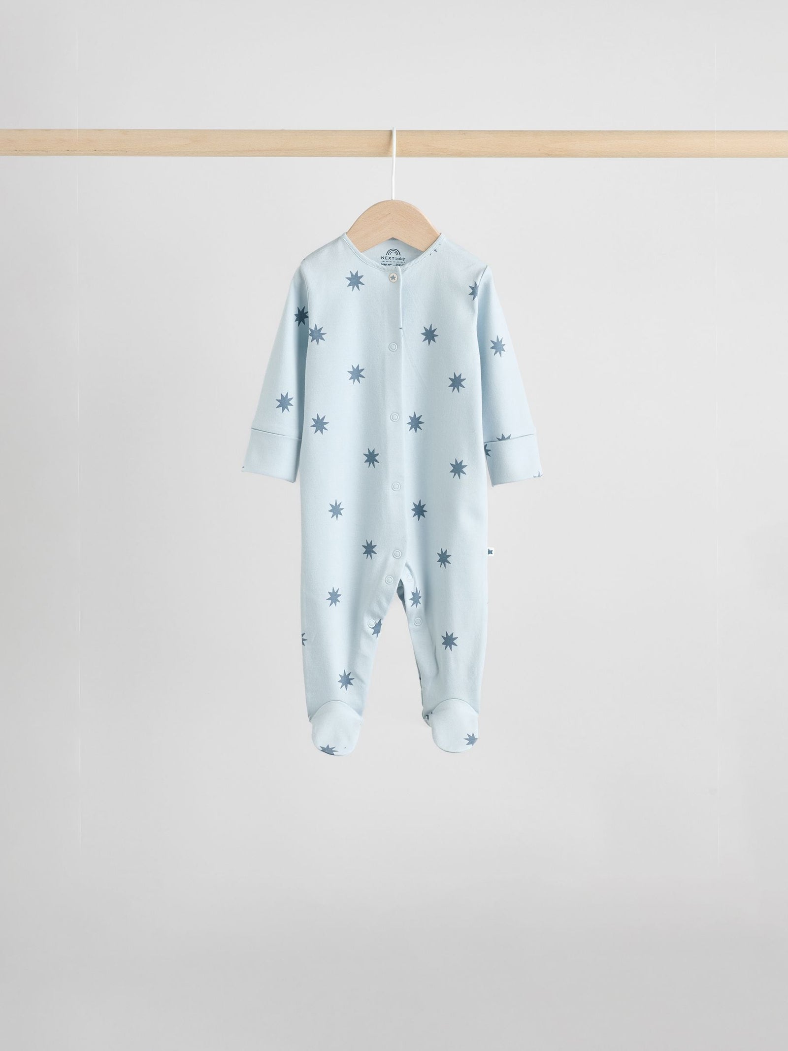 Blue 7 Pack Baby Footless Two Way Zip Sleepsuits 4 Pack (0mths-2yrs)