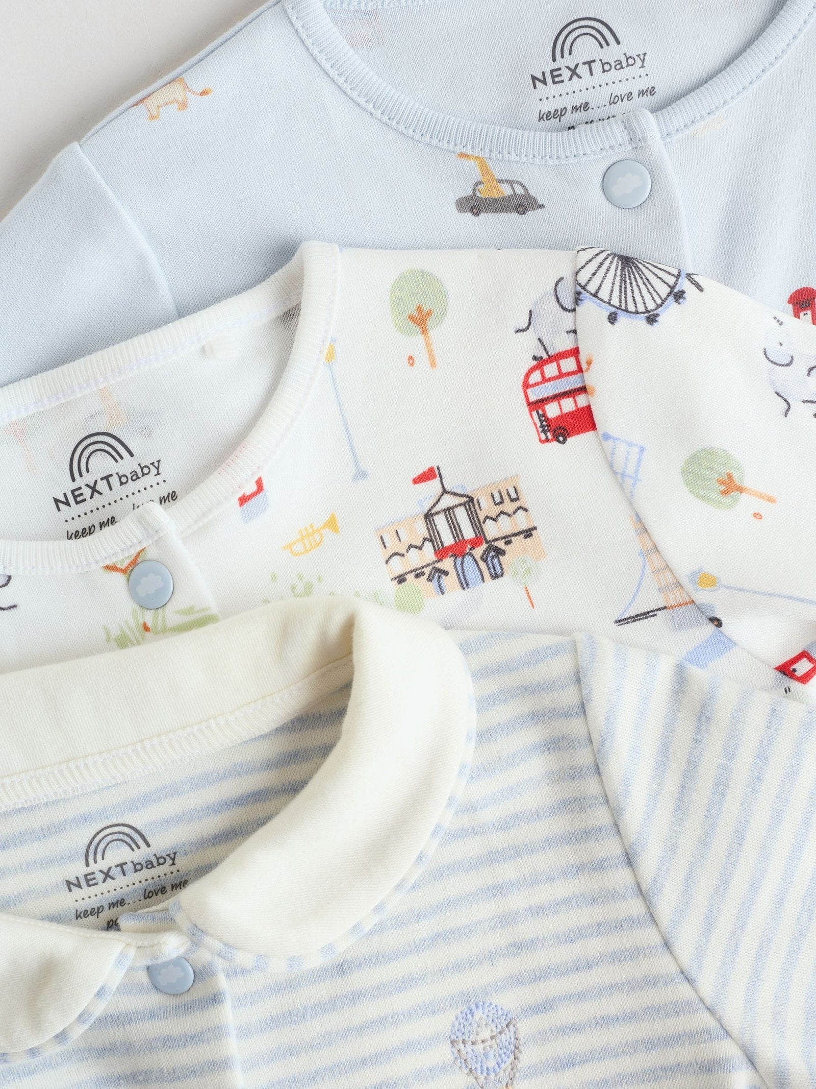 Blue London Baby Sleepsuits 3 Pack