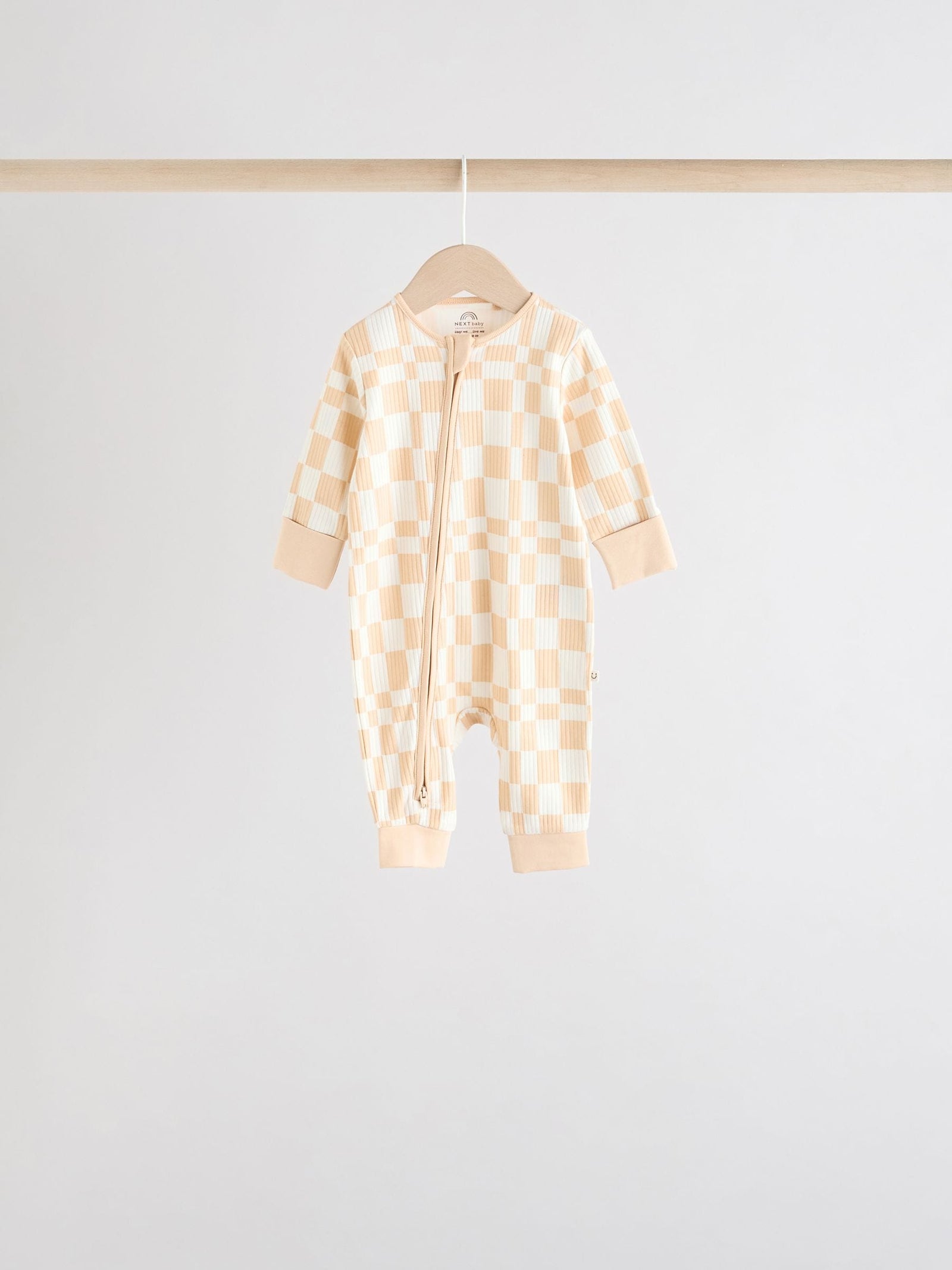 Brown 5 Pack Baby Two Way Zip Footless Sleepsuits