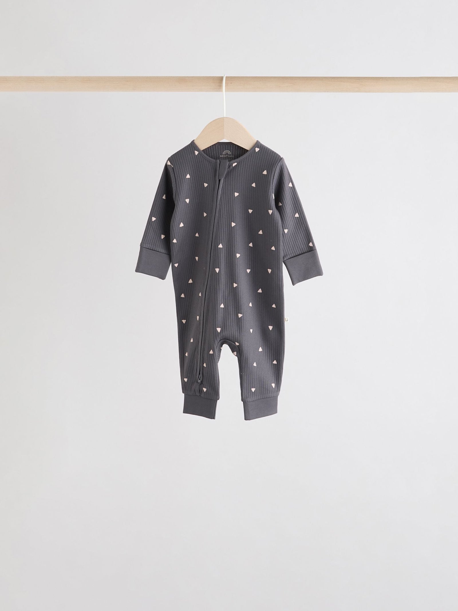Brown 5 Pack Baby Two Way Zip Footless Sleepsuits