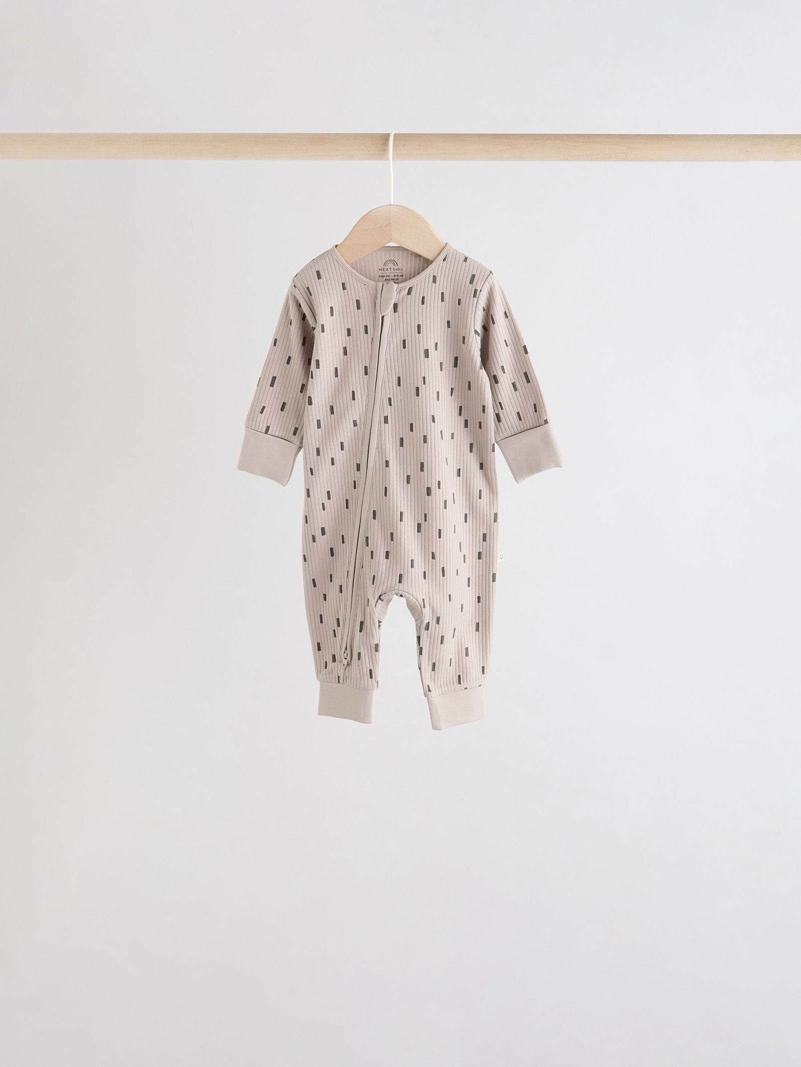 Brown 5 Pack Baby Two Way Zip Footless Sleepsuits