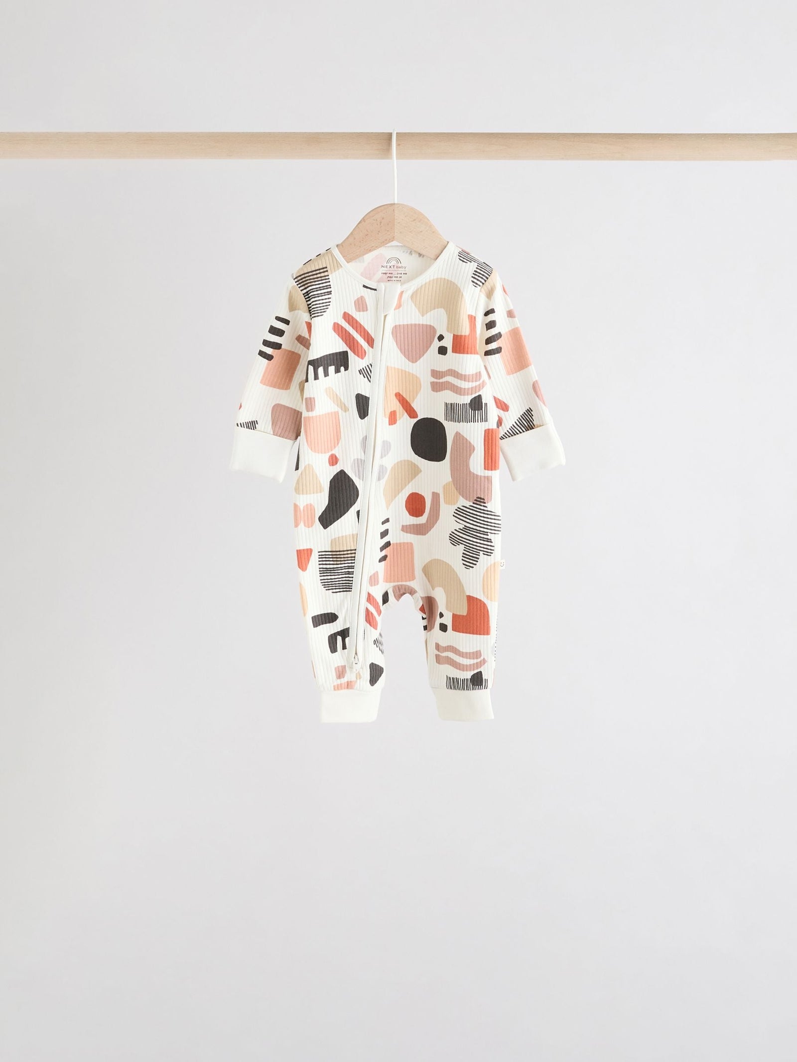 Brown 5 Pack Baby Two Way Zip Footless Sleepsuits