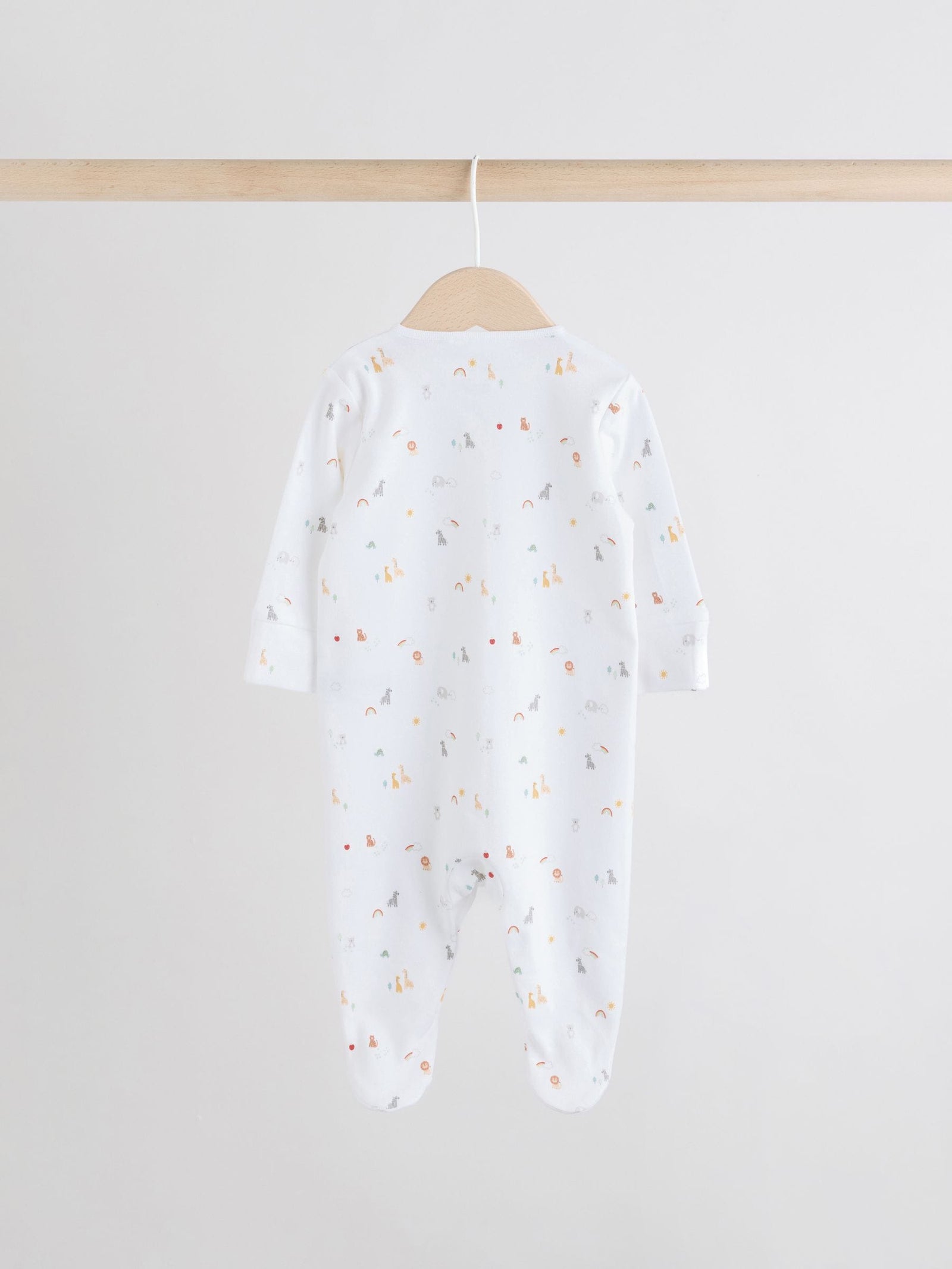 White 4 Pack Popper Baby Sleepsuits (0-2yrs)