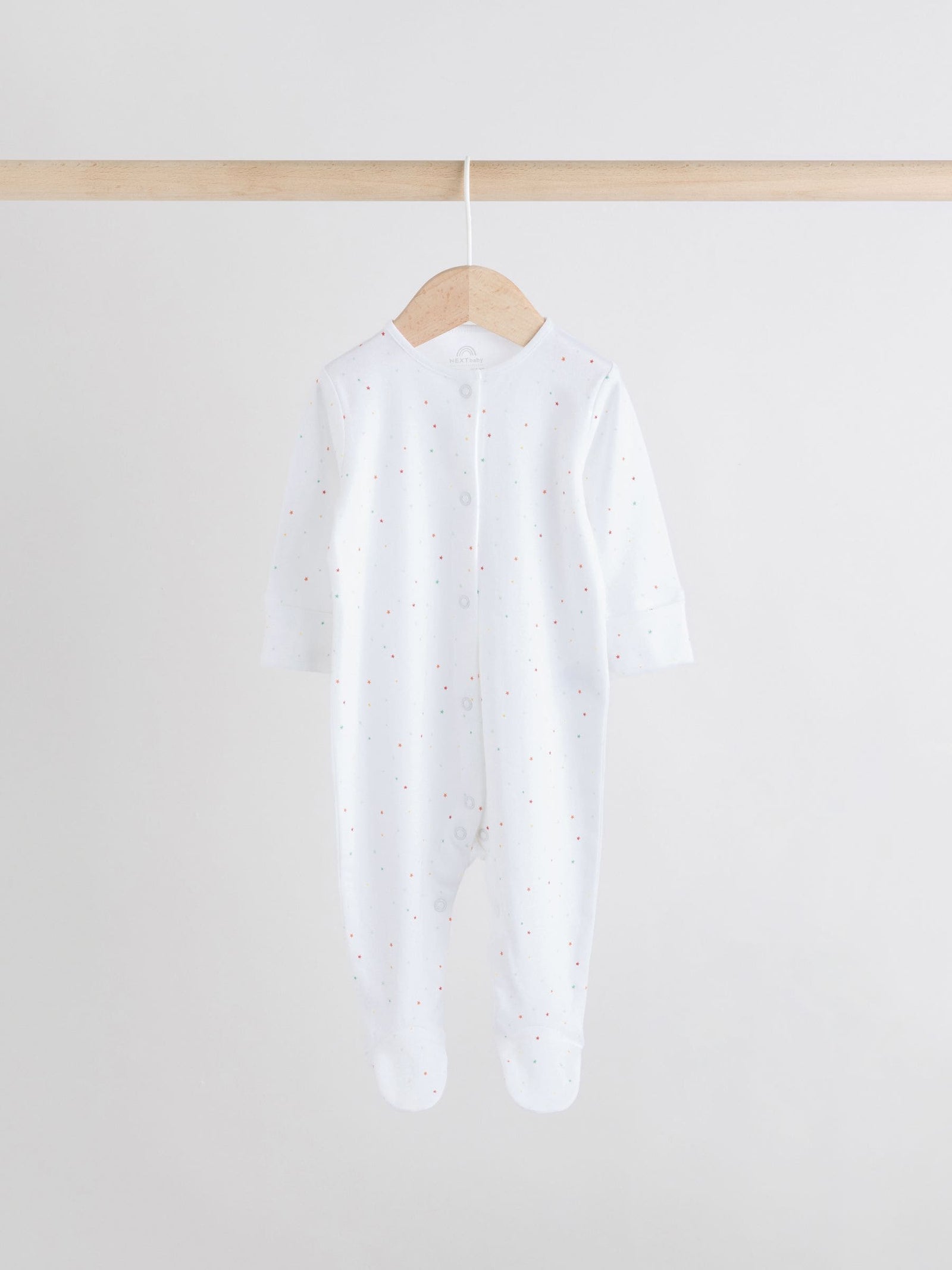 White 4 Pack Popper Baby Sleepsuits (0-2yrs)