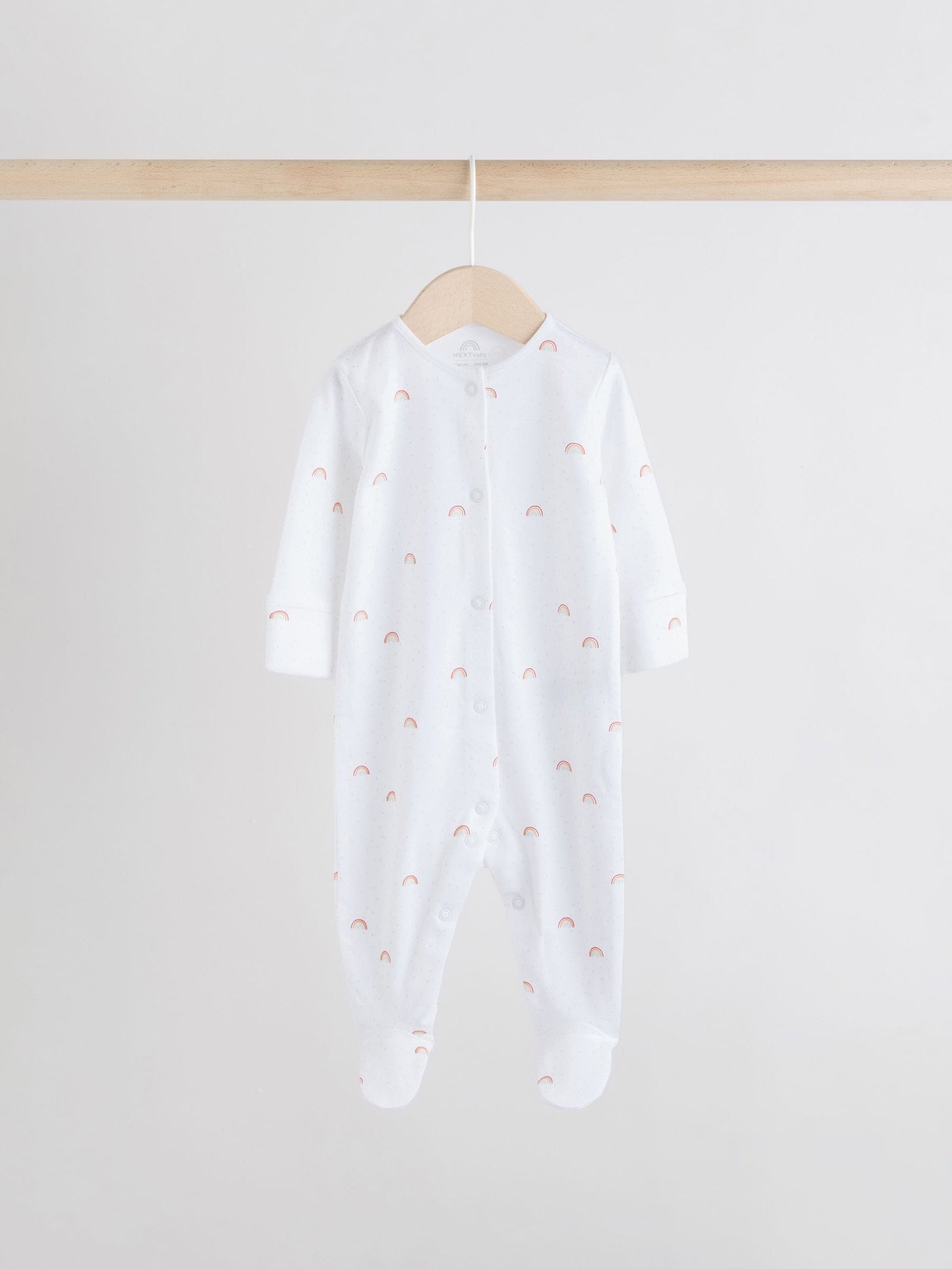 White 4 Pack Popper Baby Sleepsuits (0-2yrs)