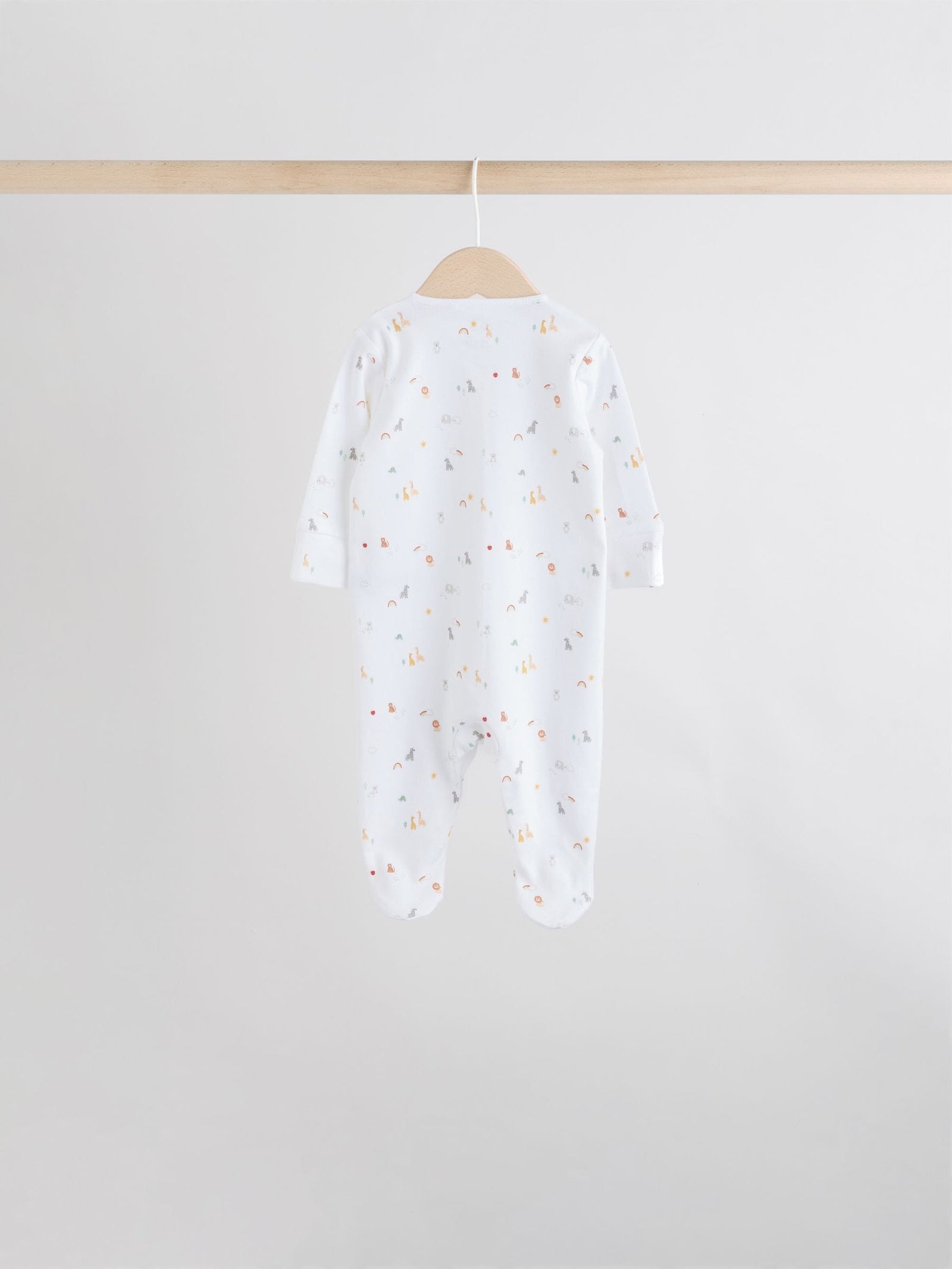 White 7 Pack Popper Baby Sleepsuits (0-2yrs)