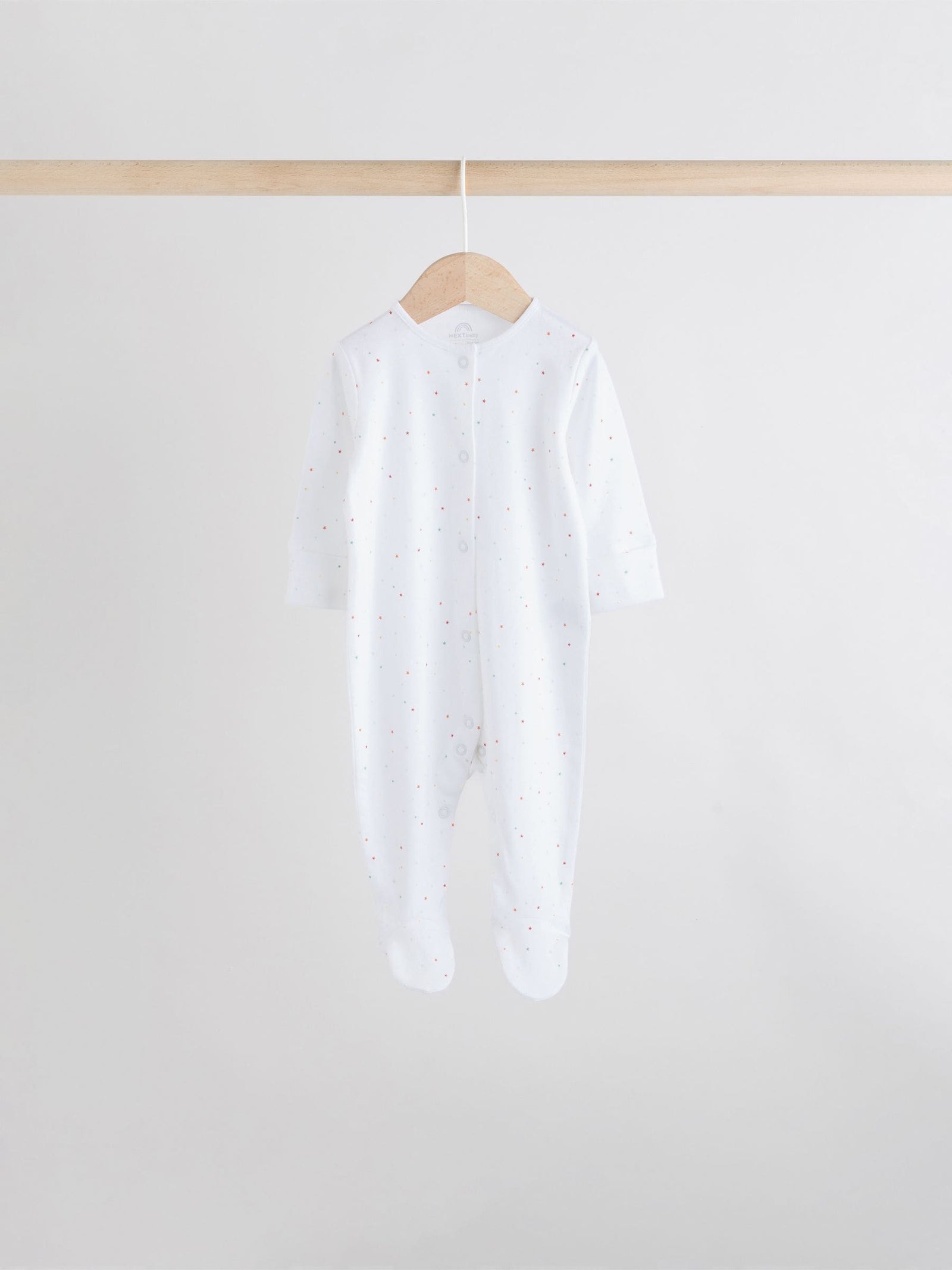 White 7 Pack Popper Baby Sleepsuits (0-2yrs)