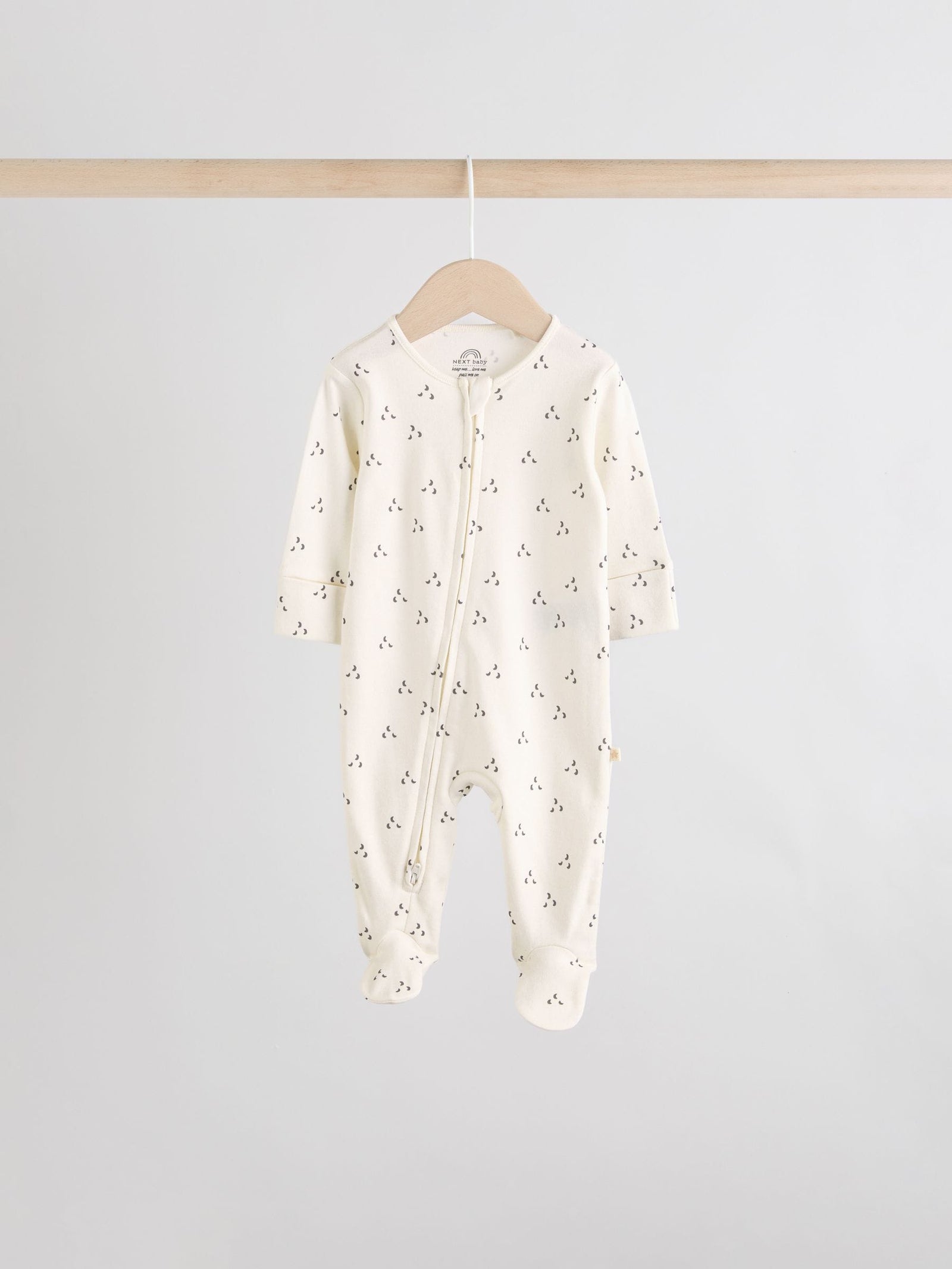 Cream 4 Pack Two Way Zip Baby Sleepsuits (0-2yrs)