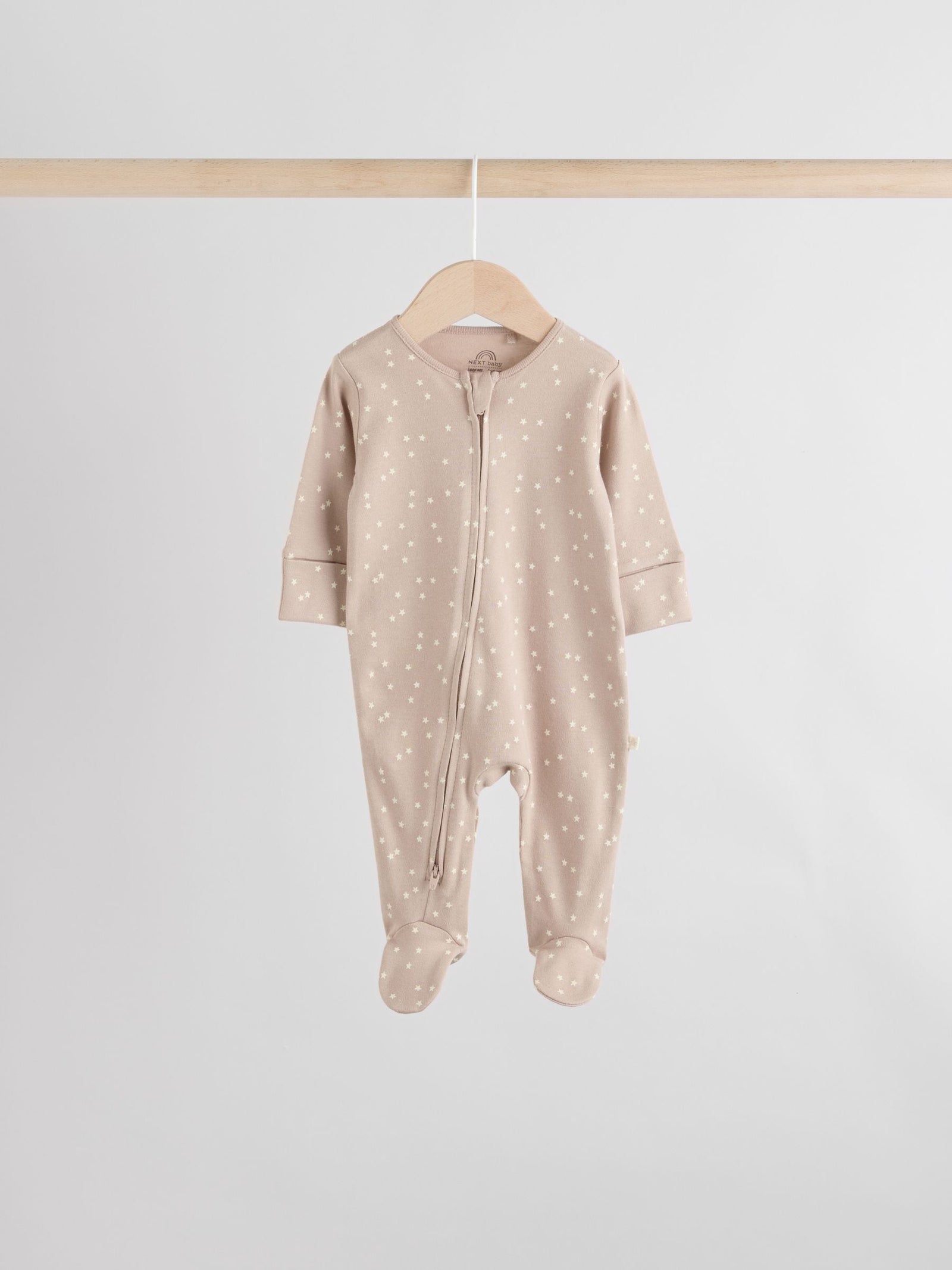 Cream 4 Pack Two Way Zip Baby Sleepsuits (0-2yrs)