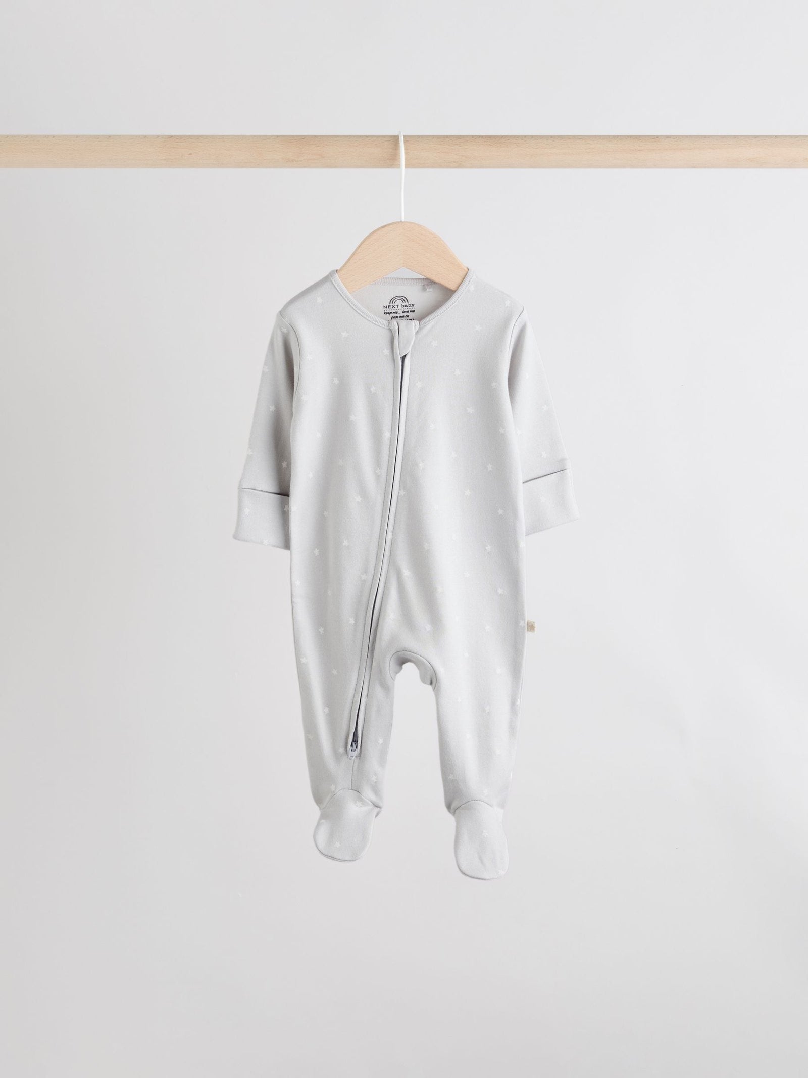 Cream 4 Pack Two Way Zip Baby Sleepsuits (0-2yrs)