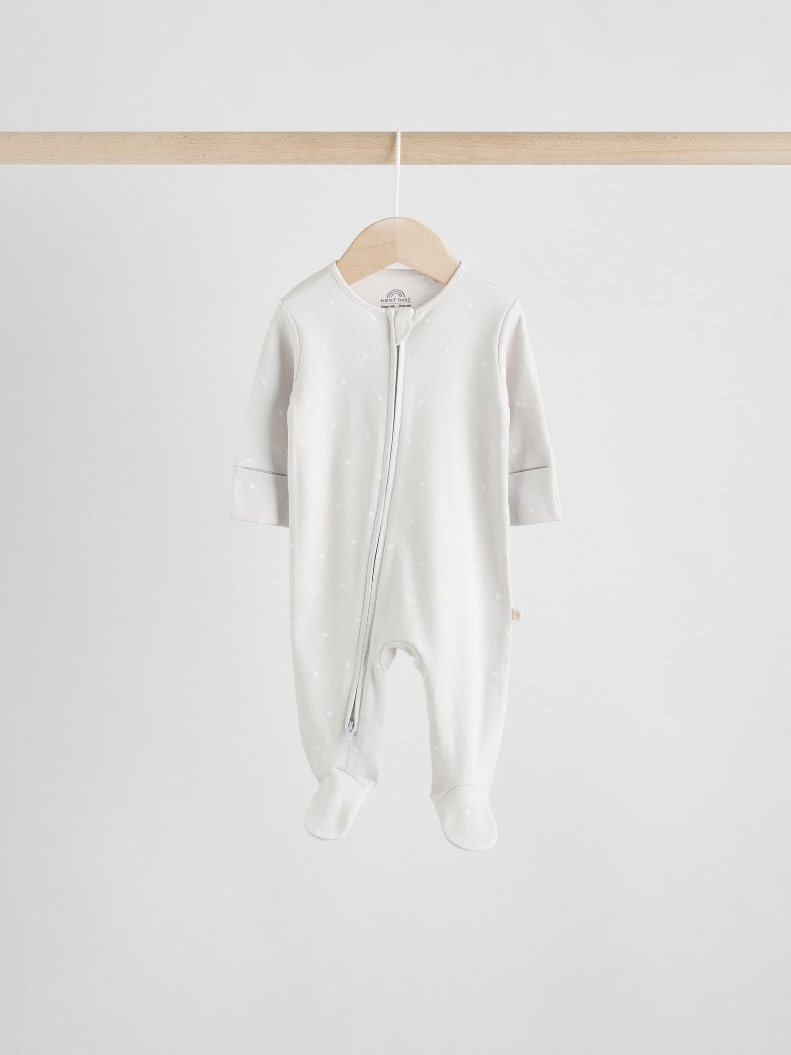 Neutral 7 Pack Two Way Zip Baby Sleepsuits (0-2yrs)