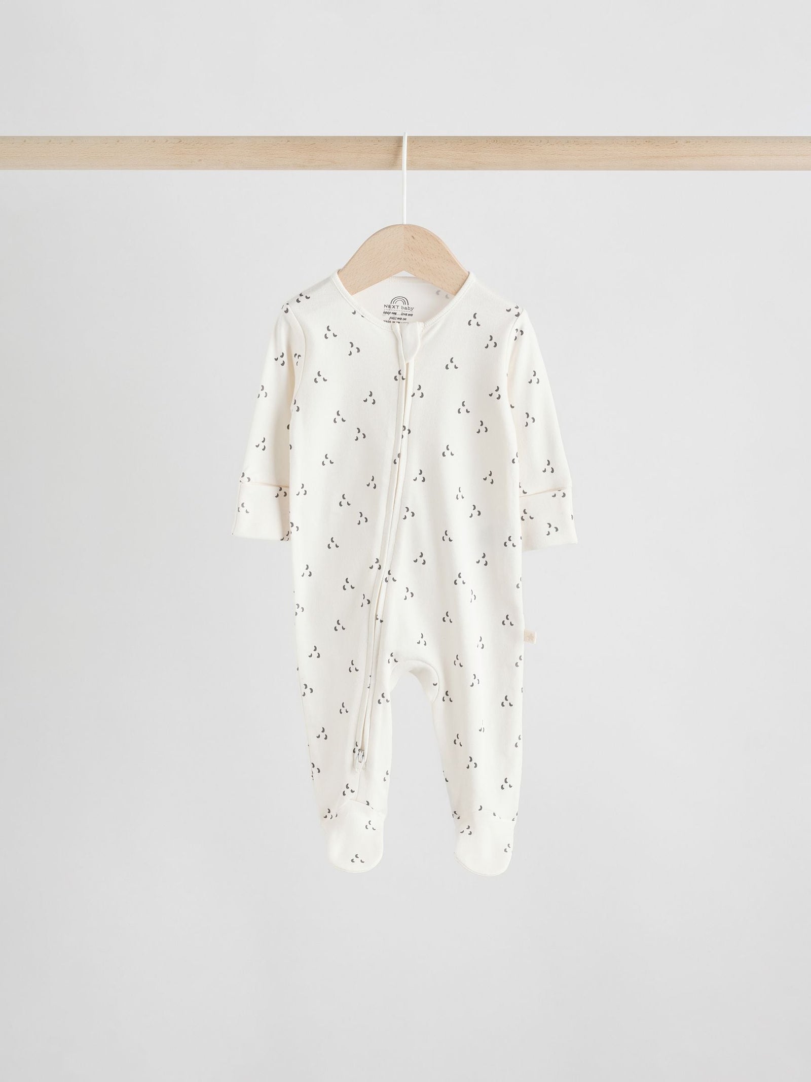 Neutral 7 Pack Two Way Zip Baby Sleepsuits (0-2yrs)