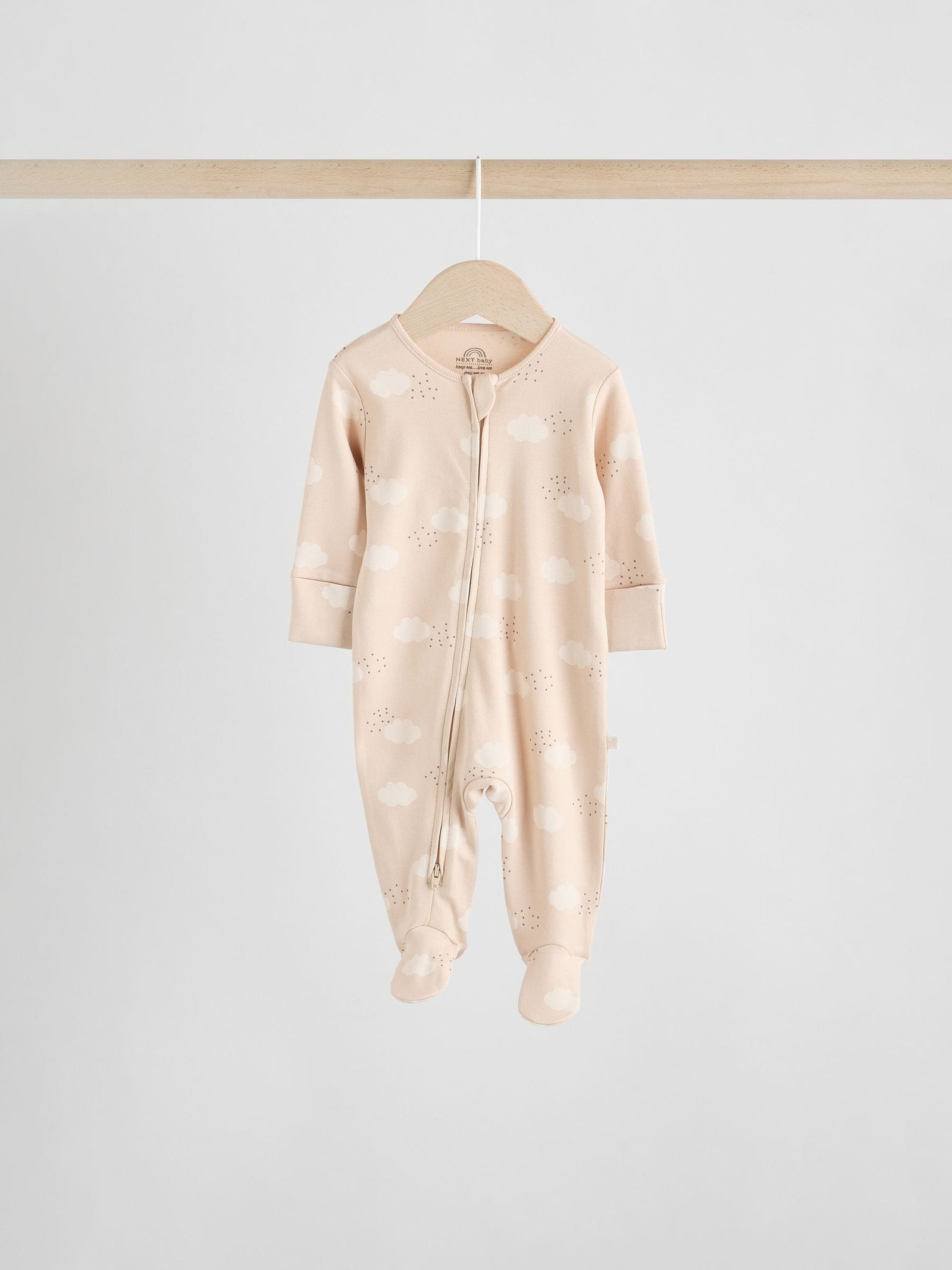 Neutral 7 Pack Two Way Zip Baby Sleepsuits (0-2yrs)