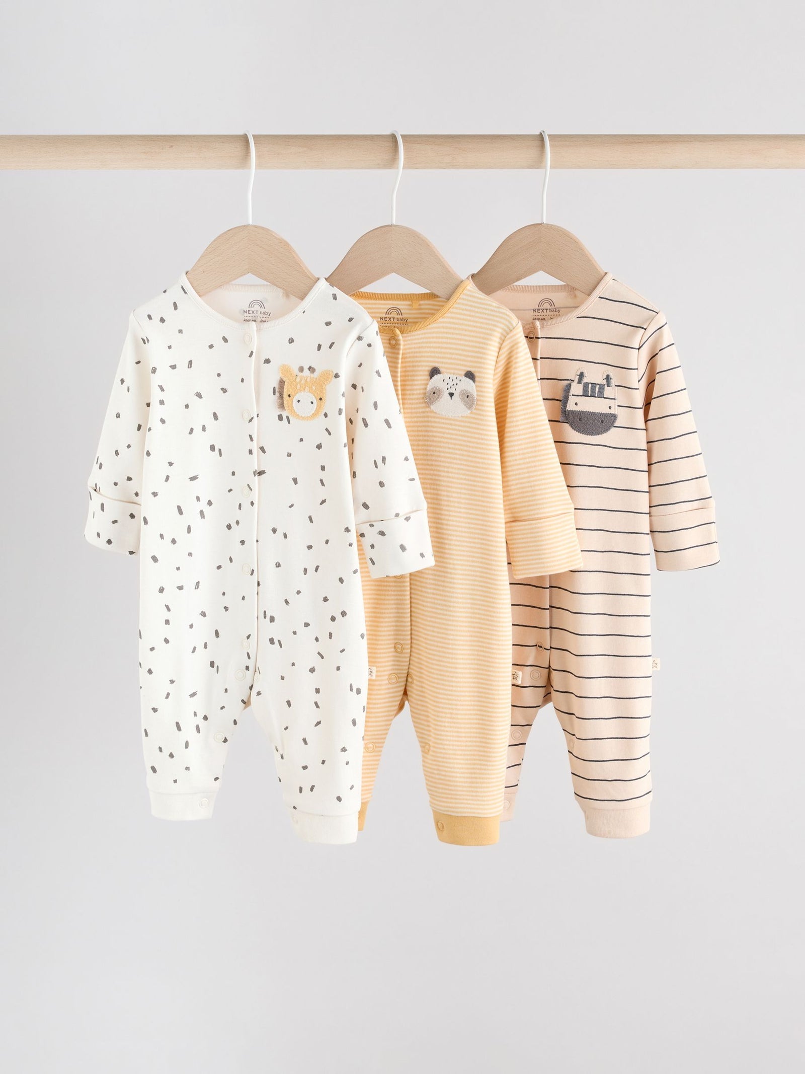 Neutral Baby Footless Character Sleepsuits 3 Pack